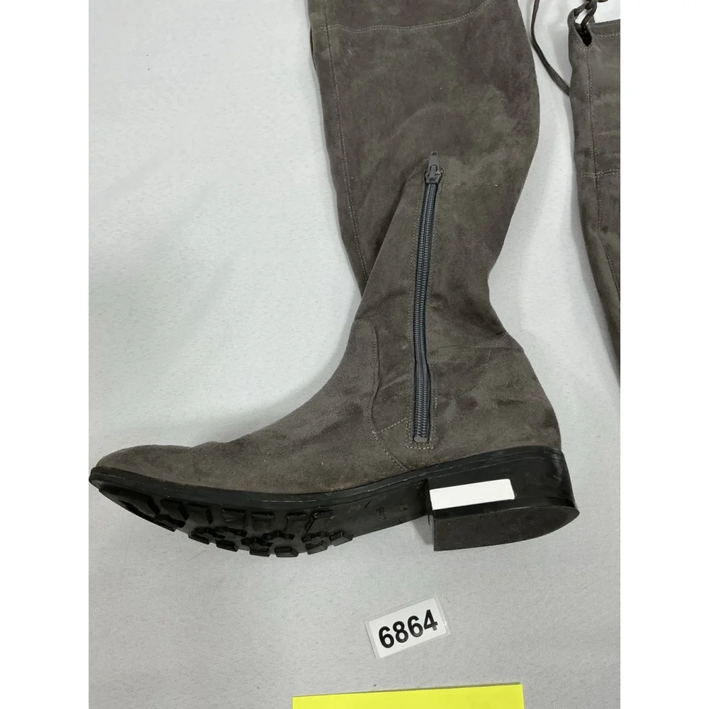 Womans Guess Pull On Otk Boots 8 M Gray 1/4 Zip Almond Toe